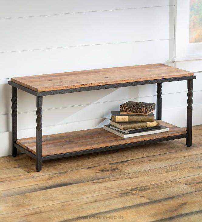 mööbel 820L1975 sügav oja pink/laud metallraami ja maalähedase puiduga Plow & Hearth