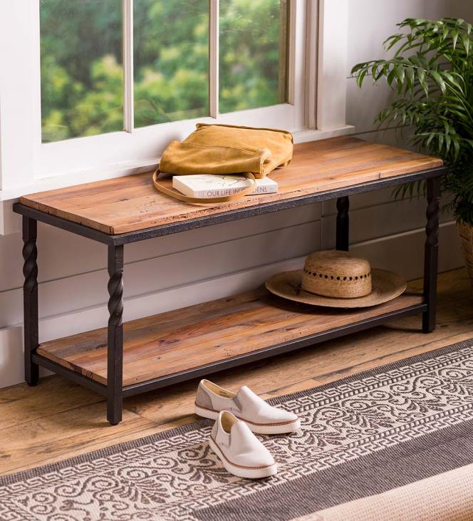 mööbel 820L1975 sügav oja pink/laud metallraami ja maalähedase puiduga Plow & Hearth