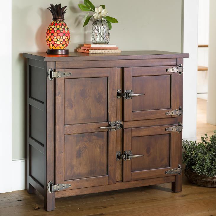 mööbel 820L1979 portlandi jääkasti puidust konsoollaud koopia riistvaraga - pähkel Plow & Hearth