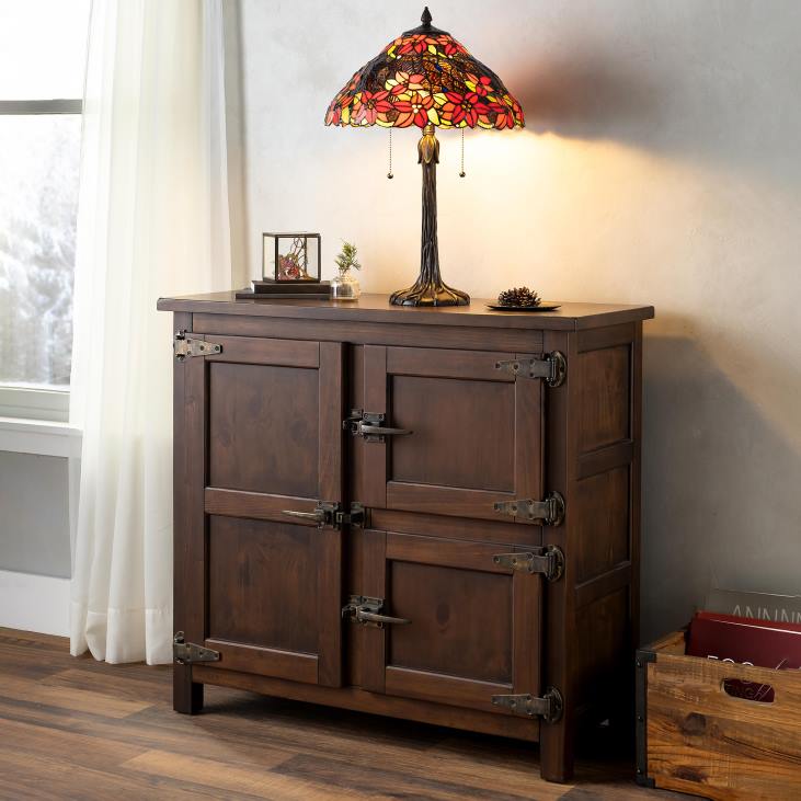 mööbel 820L1979 portlandi jääkasti puidust konsoollaud koopia riistvaraga - pähkel Plow & Hearth