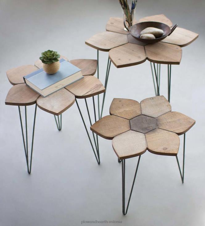 mööbel 820L2010 puidust lillega pesalauad, komplektis 3 Plow & Hearth