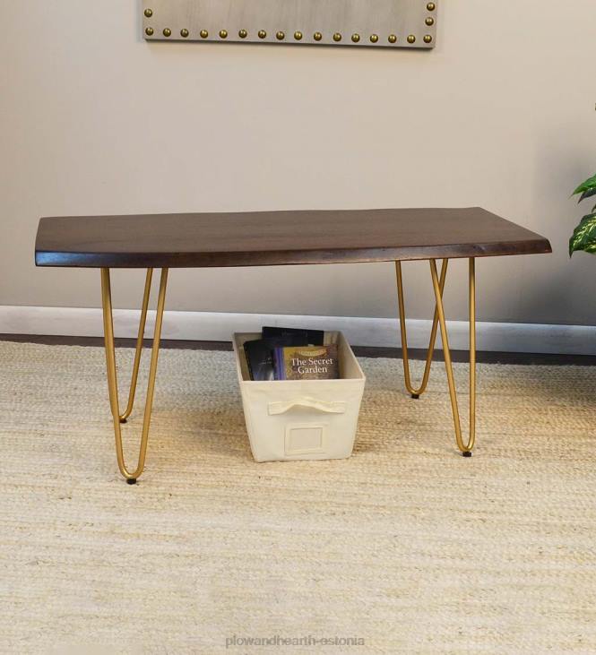 mööbel 820L2011 live serv akaatsiapuidust pink/laud juuksenõeliste jalgadega - must Plow & Hearth