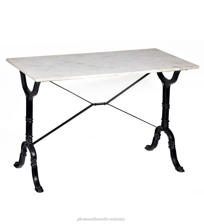 mööbel 820L2086 marmorist konsoollaud malmist alusega - valge Plow & Hearth