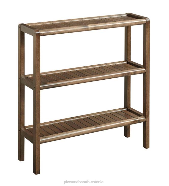 mööbel 820L2090 talumaja kolme riiuliga konsooli raamatukapi hoiuriiul - antiikne kastan Plow & Hearth