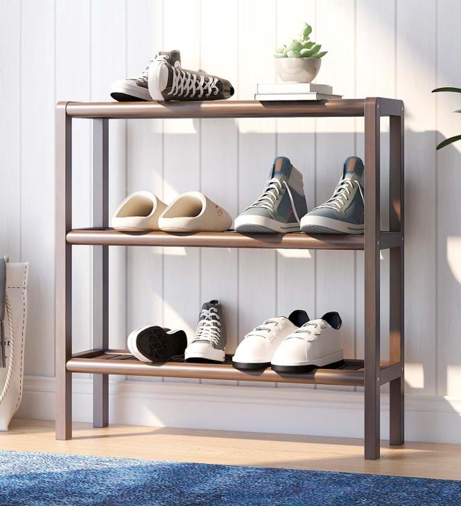 mööbel 820L2090 talumaja kolme riiuliga konsooli raamatukapi hoiuriiul - antiikne kastan Plow & Hearth