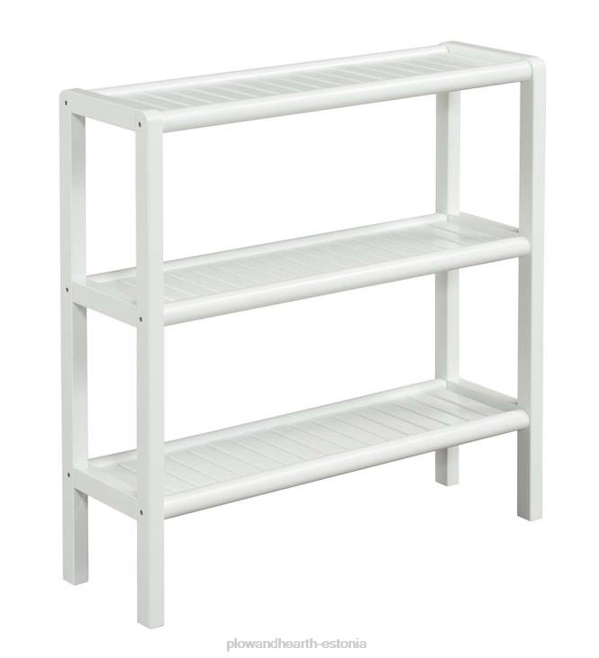 mööbel 820L2090 talumaja kolme riiuliga konsooli raamatukapi hoiuriiul - antiikne kastan Plow & Hearth