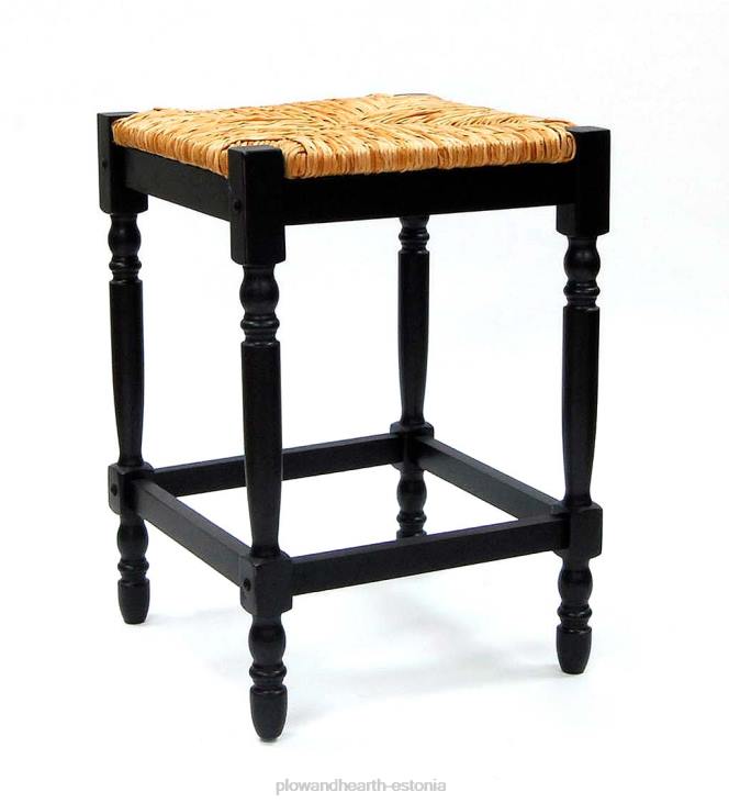 mööbel 820L2041 24-kõrge letitabool käsitsi kootud kõrkjaistmega - antiikmust Plow & Hearth