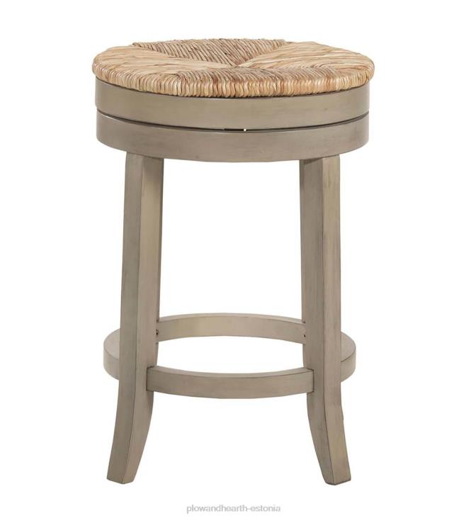 mööbel 820L2051 24 ümmargune rush istme pöörlev letitabur - ilmastikuga hall Plow & Hearth