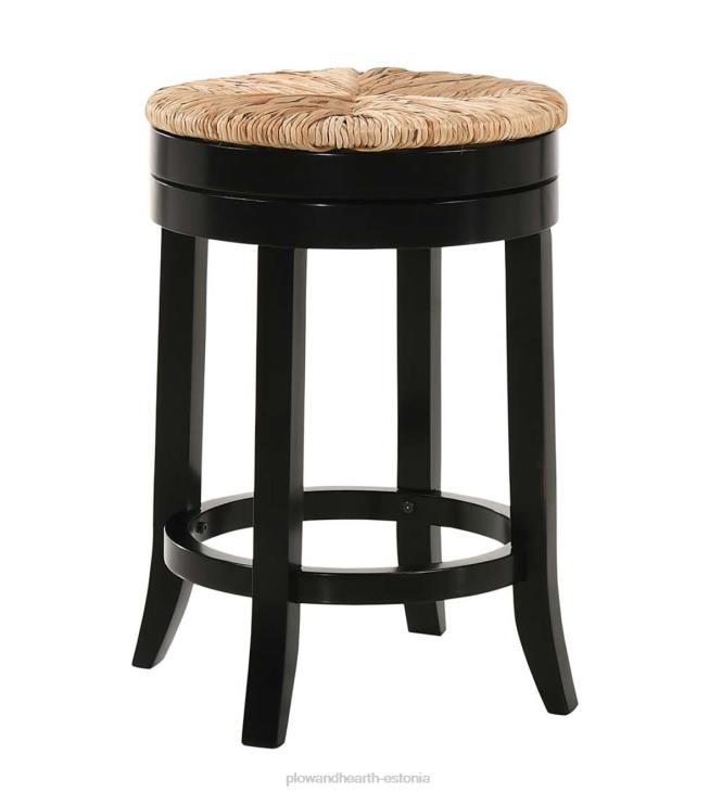 mööbel 820L2051 24 ümmargune rush istme pöörlev letitabur - ilmastikuga hall Plow & Hearth