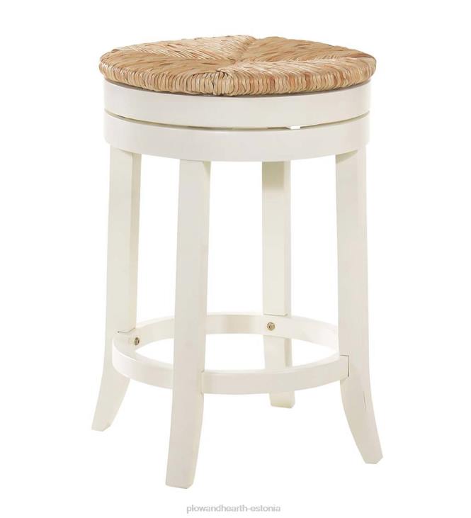 mööbel 820L2051 24 ümmargune rush istme pöörlev letitabur - ilmastikuga hall Plow & Hearth