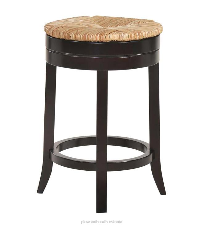 mööbel 820L2051 24 ümmargune rush istme pöörlev letitabur - ilmastikuga hall Plow & Hearth