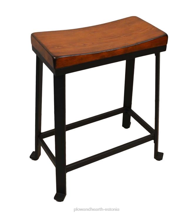 mööbel 820L2053 puidust ja metallist sadula istme taburet - kastan Plow & Hearth