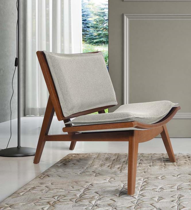 mööbel 820L2026 Kate puidust ja polsterdatud aktsenttool - merevärvi Plow & Hearth