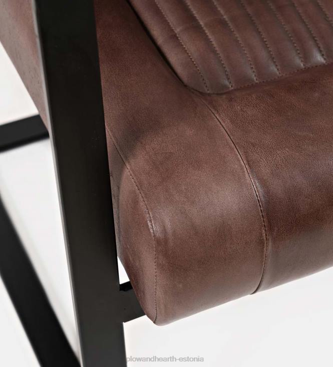 mööbel 820L2031 wayne nahast ja terasest aktsendiga tool - tume sienna Plow & Hearth