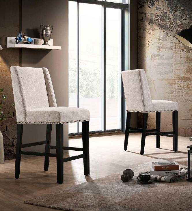 mööbel 820L2038 polsterdatud tool-stiilis 24 leti taburetti, komplektis 2 - söehall/espresso Plow & Hearth