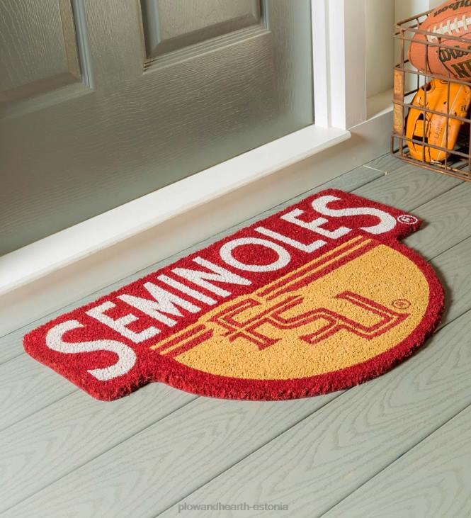 vaibad ja matid 820L1496 ncaa meeskonnakujuline kookoskiust uksematt - kastanpruunid tiigrid Plow & Hearth