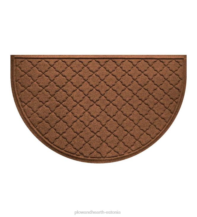 vaibad ja matid 820L1933 vesihog sise/välja geomeetriline poolümmargune uksematt, 24 x 39 - tumepruun Plow & Hearth