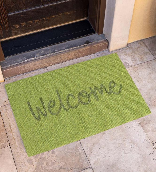 vaibad ja matid 820L1935 sisali välimusega teretulnud uksematt – roheline Plow & Hearth