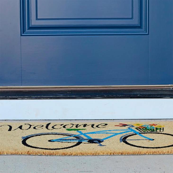 vaibad ja matid 820L1937 teretulnud jalgratas lilledega kookosmatiga Plow & Hearth