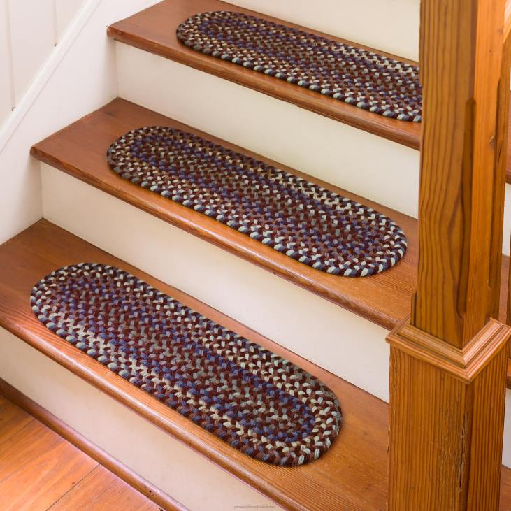 vaibad ja matid 820L1770 sinise harjaga villast punutud ovaalsed vaibad, valmistatud USA-s Plow & Hearth