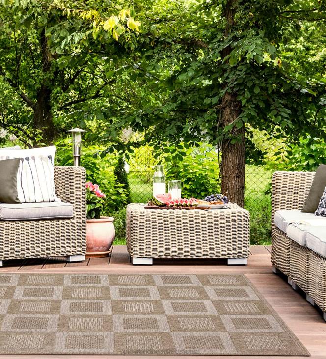 vaibad ja matid 820L1808 sise-/väljas beachcomber squares vaip Plow & Hearth