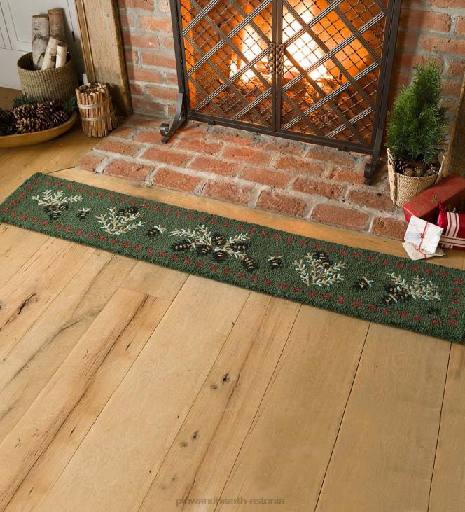 vaibad ja matid 820L1748 männikäbi käsitsi konksuga villane jooksja, 1' x 6' Plow & Hearth