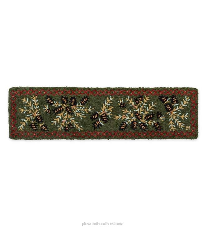 vaibad ja matid 820L1749 männikäbi käsitsi konksuga villane jooksja, 1' x 4' Plow & Hearth