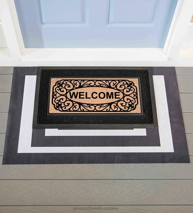 vaibad ja matid 820L1930 mustvalge raami kihistusmatt Plow & Hearth