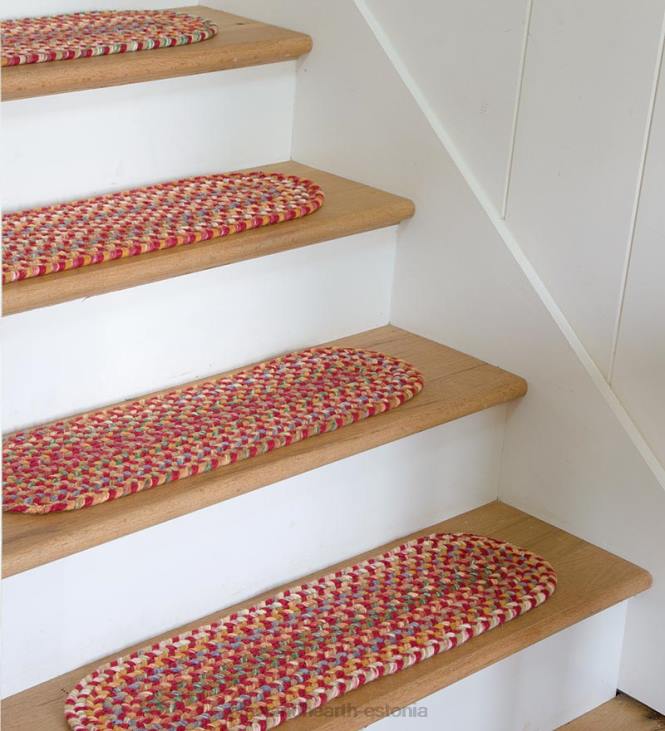 vaibad ja matid 820L1907 sinine ridge villane ovaalne põimitud trepiastmed, komplektis 4 - pähkel Plow & Hearth