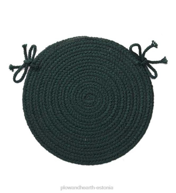 vaibad ja matid 820L1908 sise/väli punutud polypro roanoke ümmargune sidemetega toolipadi - täispuidust kuusk Plow & Hearth