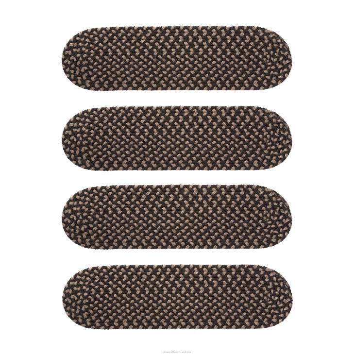 vaibad ja matid 820L1909 sise/välja põimitud polüpro roanoke trepiastmed, komplektis 4 - tahke süsi Plow & Hearth