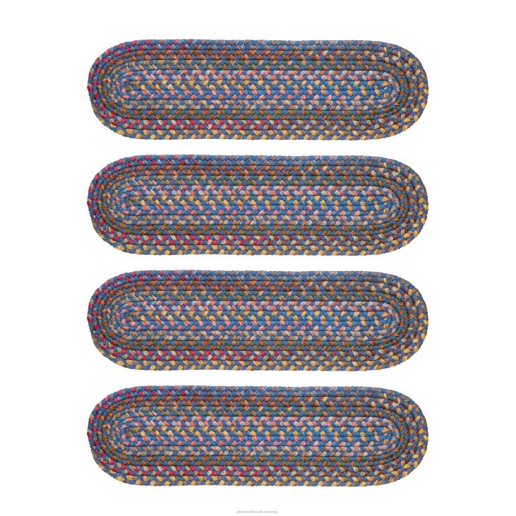 vaibad ja matid 820L1911 afton mountain sise-/välistingimustes polüpropüleenist põimitud trepiastmed, komplekt 4 - sinine opaal Plow & Hearth