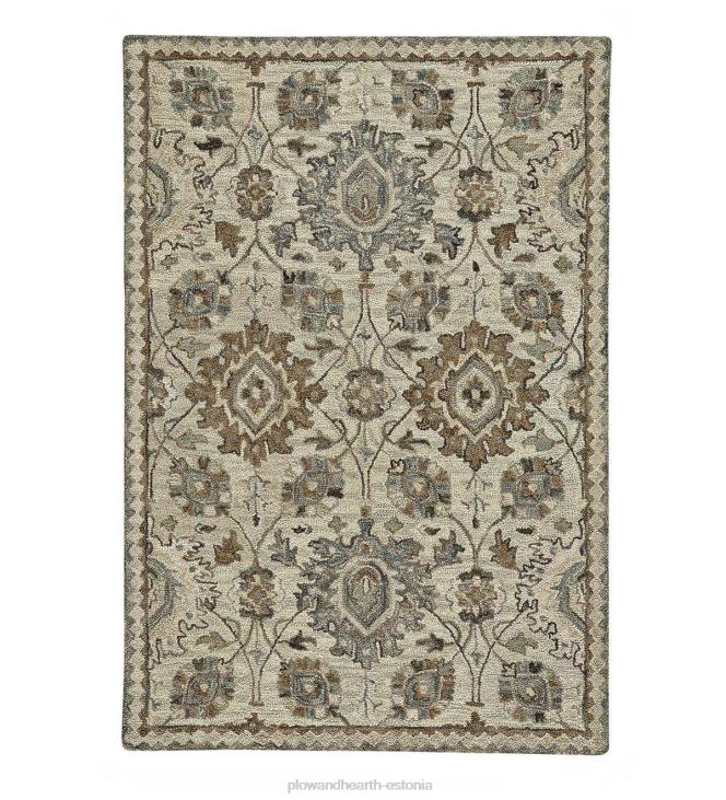 vaibad ja matid 820L2319 pargiäärne villane medaljonvaip, 8' x 10' - naturaalne Plow & Hearth