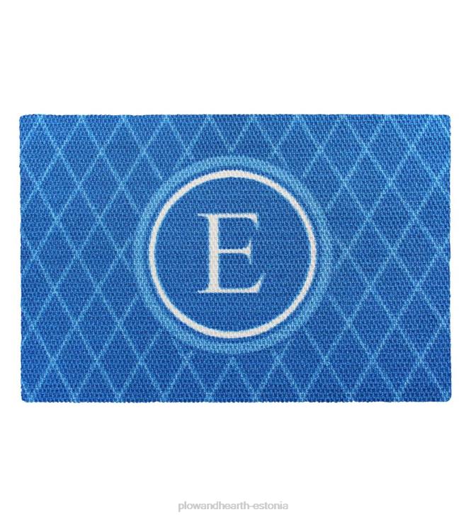 vaibad ja matid 820L1899 monogramm argyle sisal-look uksematt - sinine Plow & Hearth